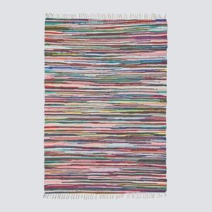 Colorful braided chindi rug W 24.5 L 37.5"
